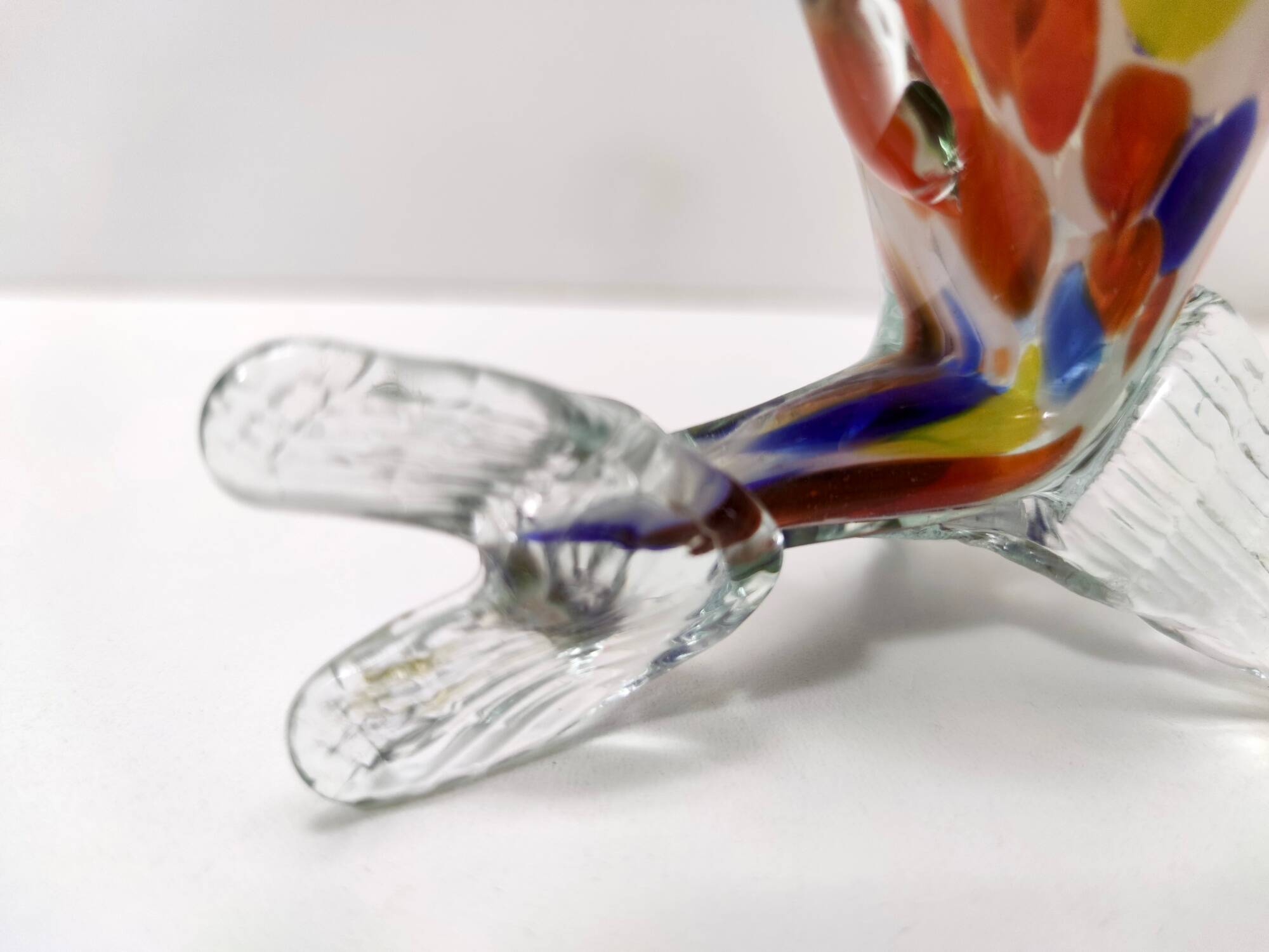 Ensemble de six verres à boire multicolores en verre de Murano par Toso, Italie