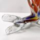 Ensemble de six verres à boire multicolores en verre de Murano par Toso, Italie