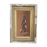 Antique Oil Wood Panel Framed Officer General Staff Hussar Signed 19th Century