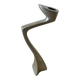 Swan candlestick by Matthew Hilton, solid aluminium, England, 1980s