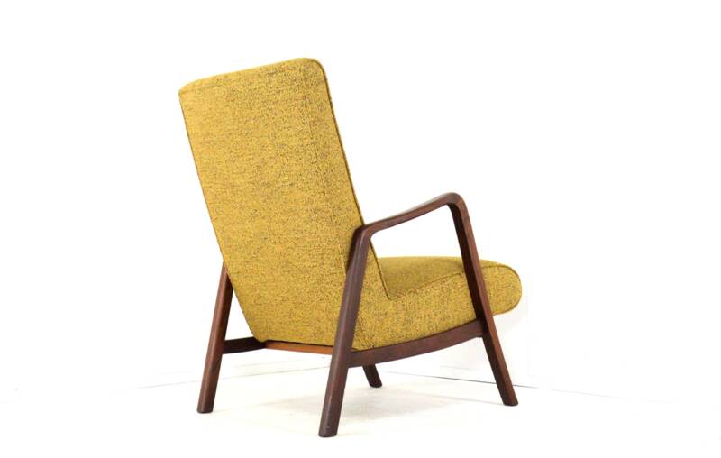 Knicos armchair in teak with yellow upholstery - very rare dutch design
