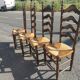 Set of 4 oak chairs with high backs