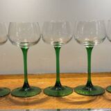 set of 5 dark green stemmed glasses Made in France Luminarc, 1970 - 16.5cm