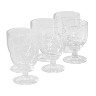 Lot de 6 verres à pied art déco en cristal Val Saint Lambert 1925