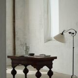 Extendable oak table with marquetry, Baroque, Danish cabinetmaker, 19th century.