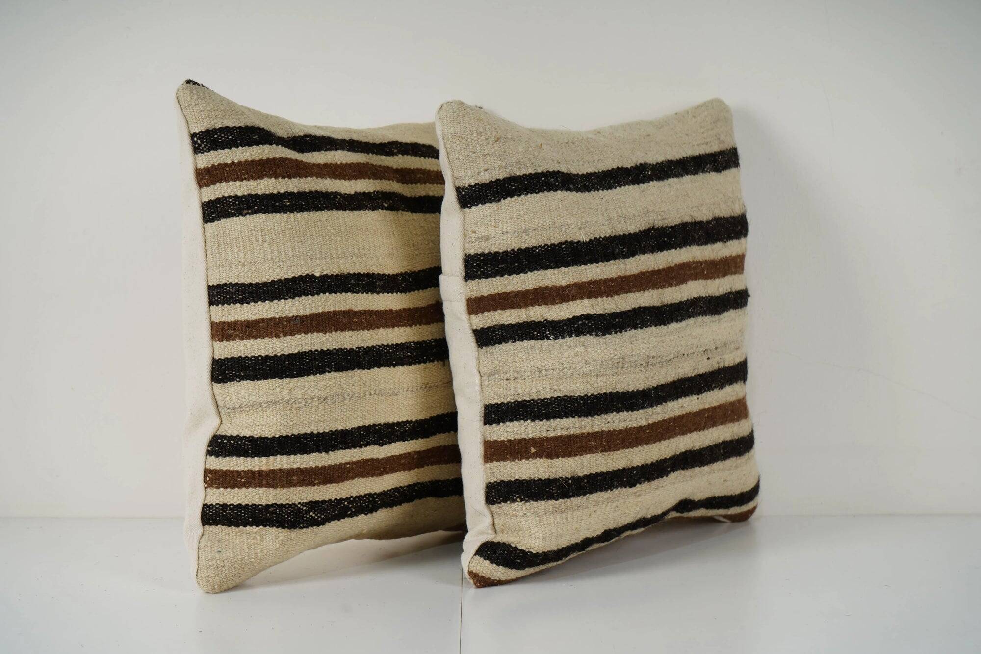 Set of 2 vintage kilim cushion covers 41x41 cm