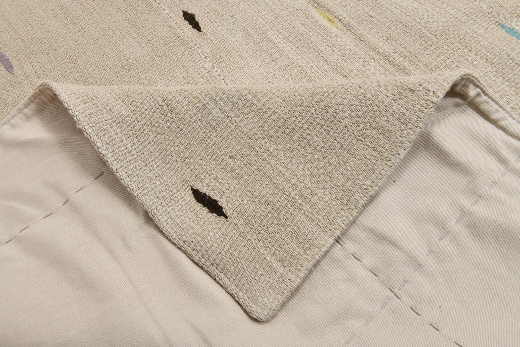 Beige & Cream Polka Dot Pattern Kilim Rug, 164x225Cm