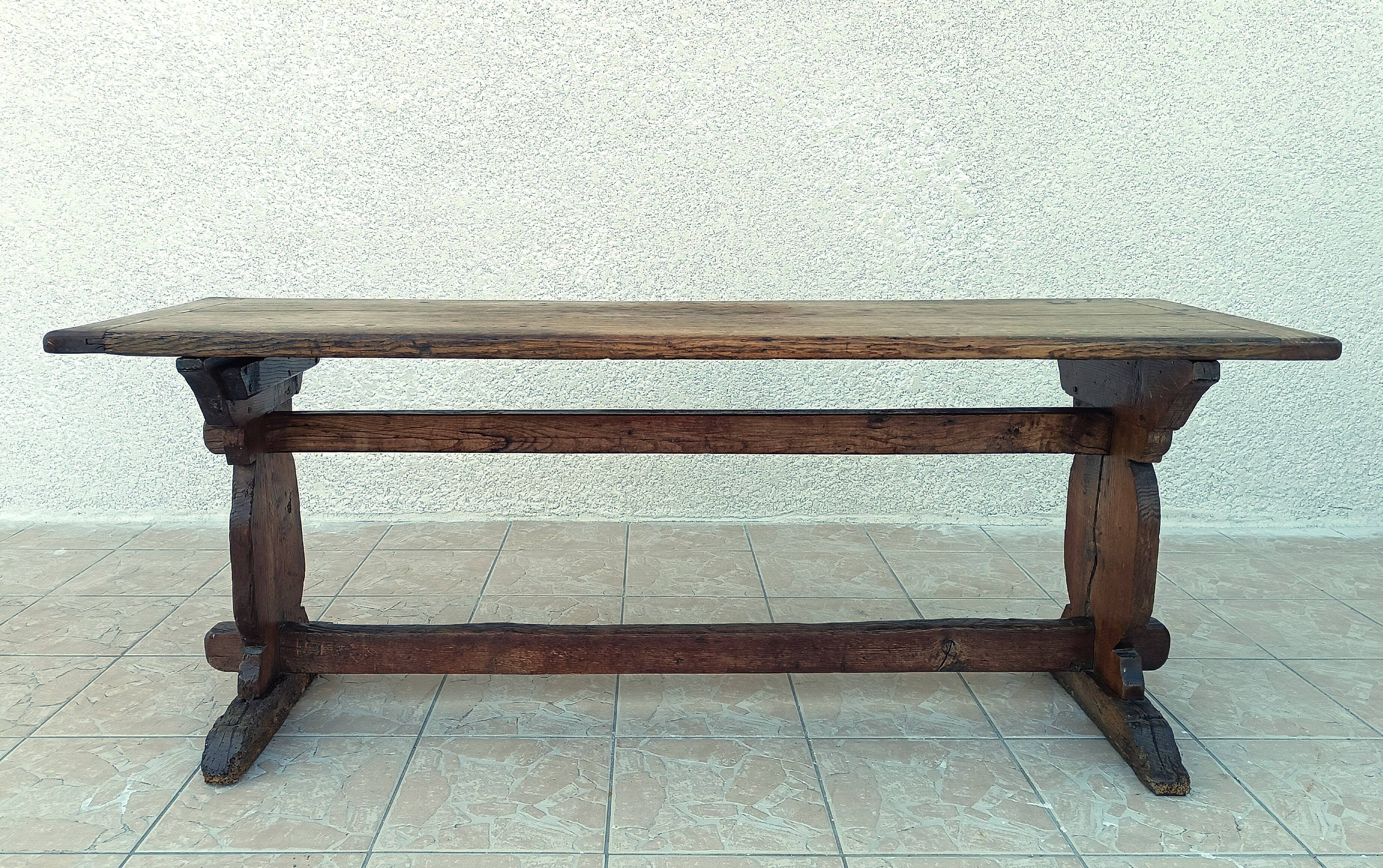 18th Century Solid Oak Monastery Table