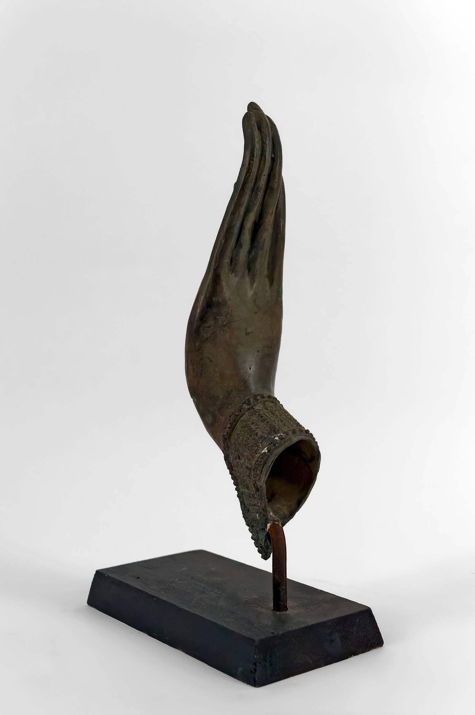 Patinated Bronze Buddha Hand, mounted on a Base, Thailand, 20th Century
