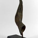 Patinated Bronze Buddha Hand, mounted on a Base, Thailand, 20th Century