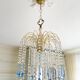 Suspension style Murano en cristal de Bohême et pampilles bleues