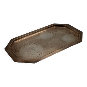 Vintage octagonal silver-plated serving tray
