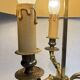 Bronze bouillotte lamp, Empire style, with dimmer switch.