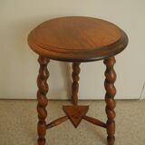 vintage wooden turned stool brutalist decor