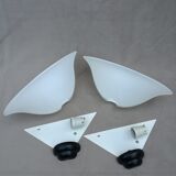 2 opal glass half bell sconces