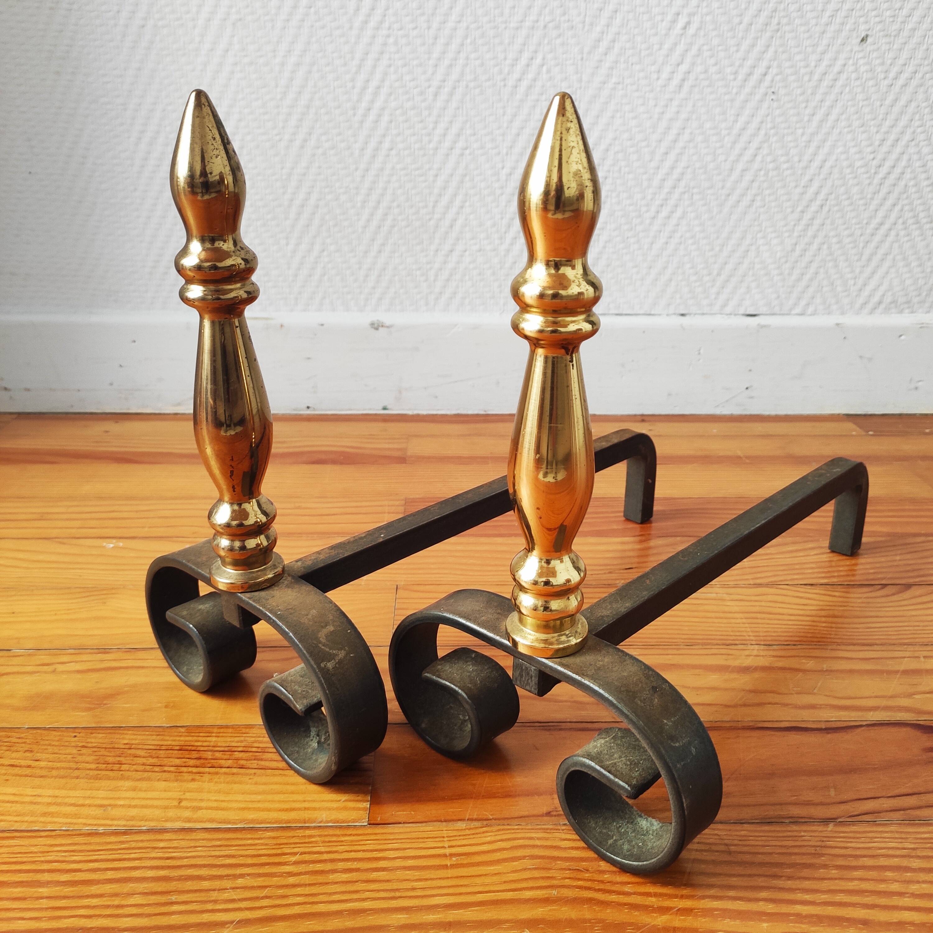Vintage pair of andirons