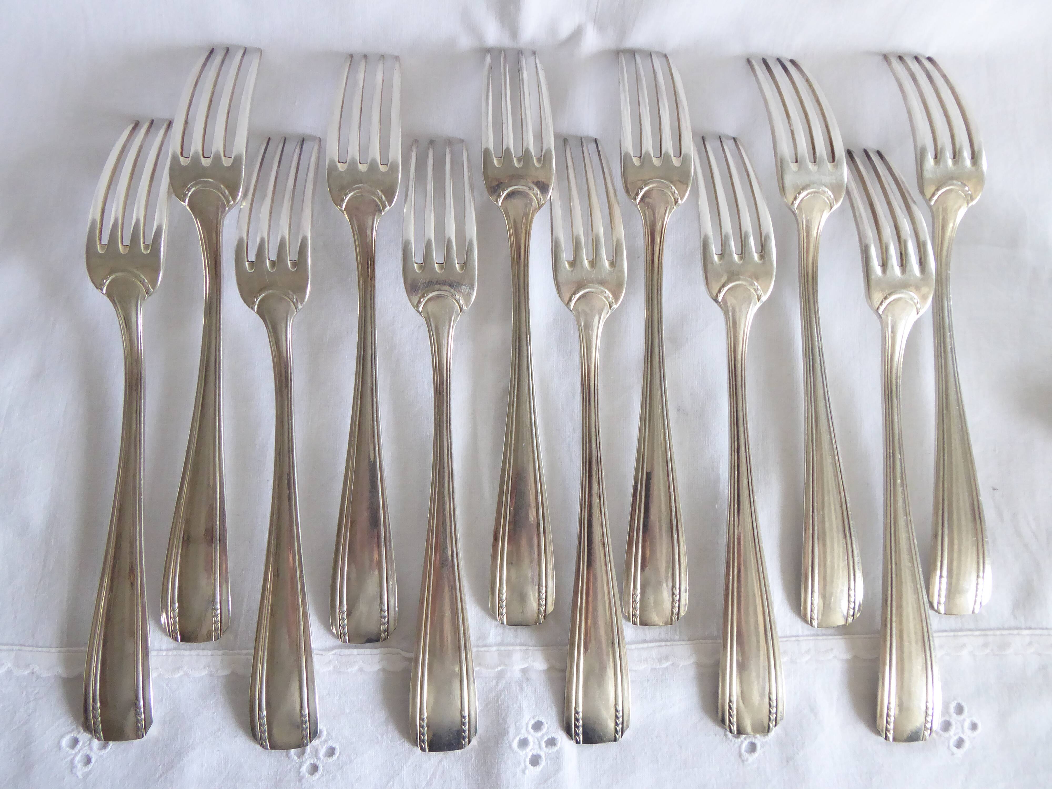Orbrille JB silver metal cutlery set 37 pieces