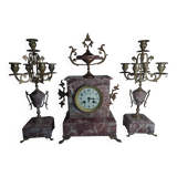 Garniture de cheminée pendule et candélabres Napoléon III