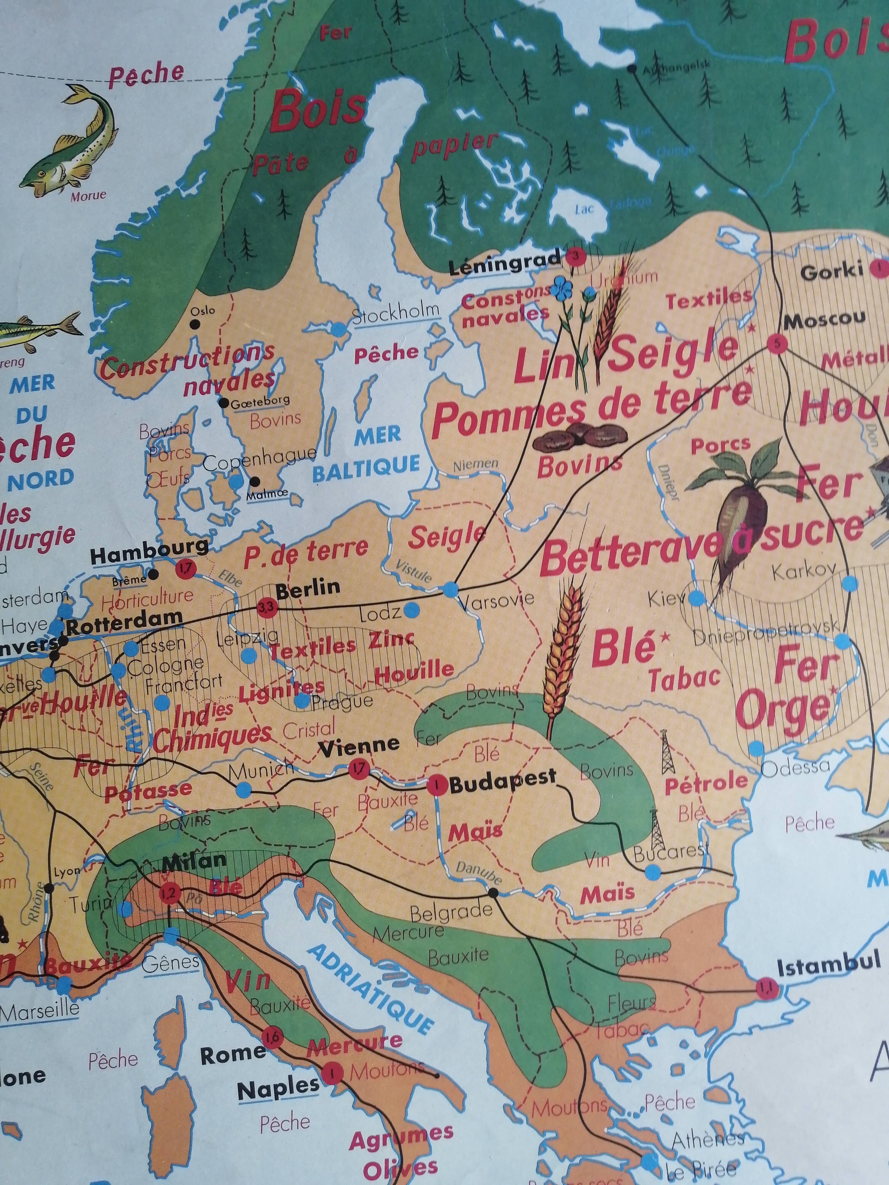 Vintage school map mdi: Africa-Europe economic.