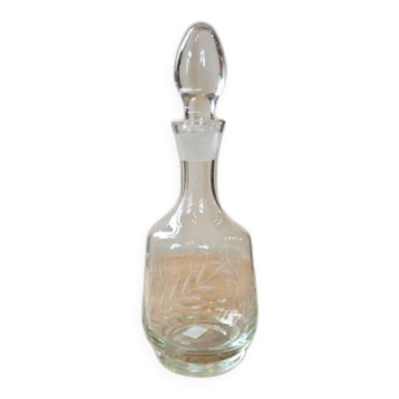 Carafe vintage en cristal gravé épis de blé