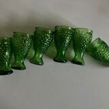 Produit BHV Set de 6 verres a alcool travail italien en verre pressé 1960