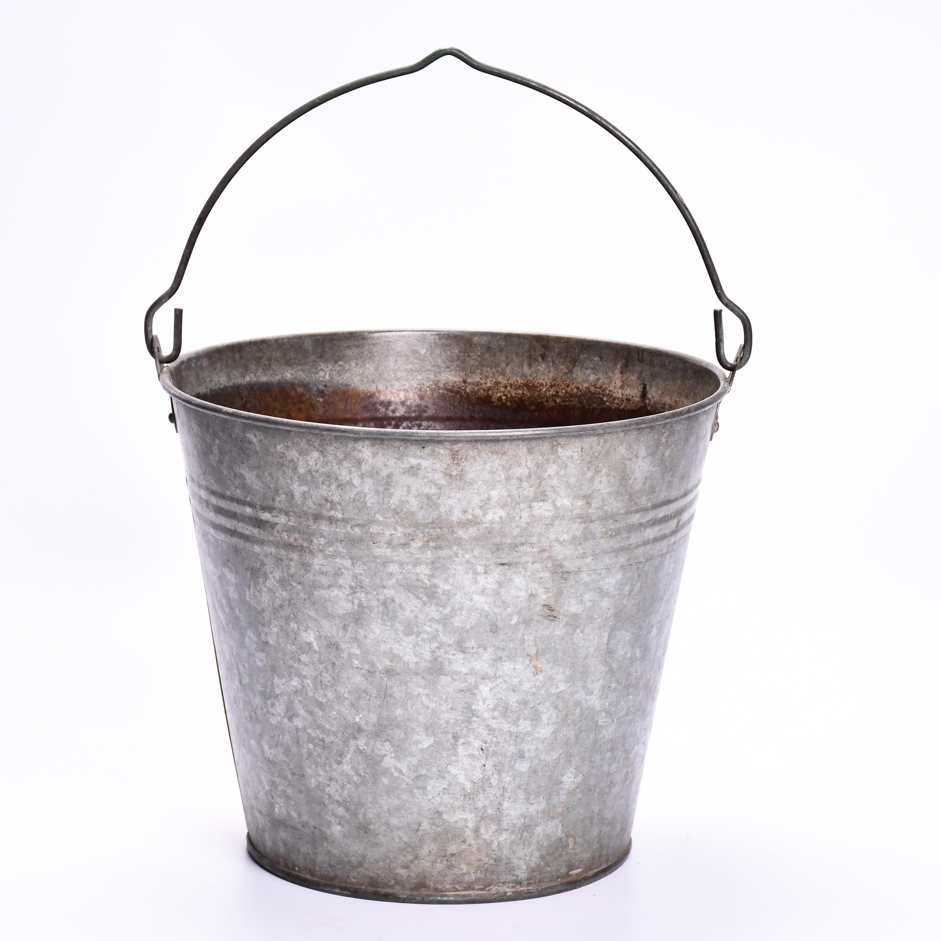 Vintage zinc bucket  zinc flower pot