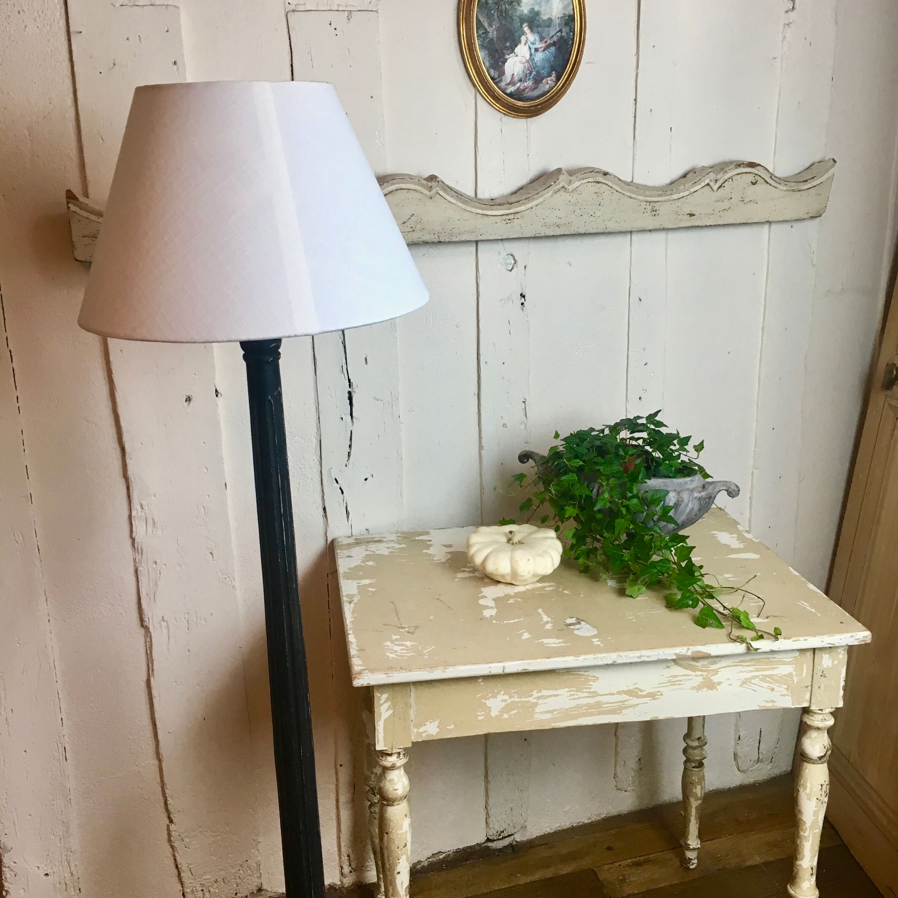 Floor lamp Louis XVI style slate gray patina
