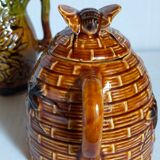 Set of old teapots and honey pot