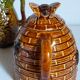 Set of old teapots and honey pot