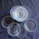 18 vintage pressed glass dessert plates