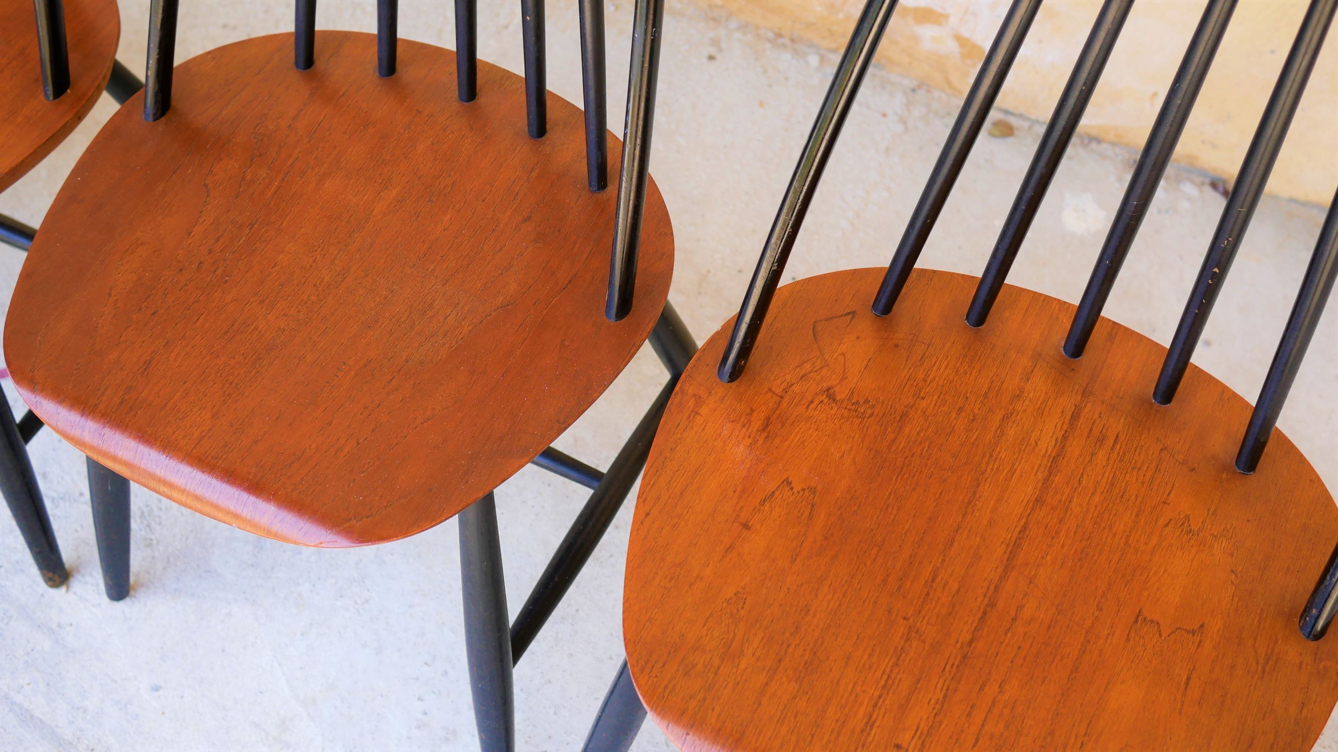 Set of 4 chairs Scandinavian by Sven Erik Fryklund for Hagafors Stolfabrik