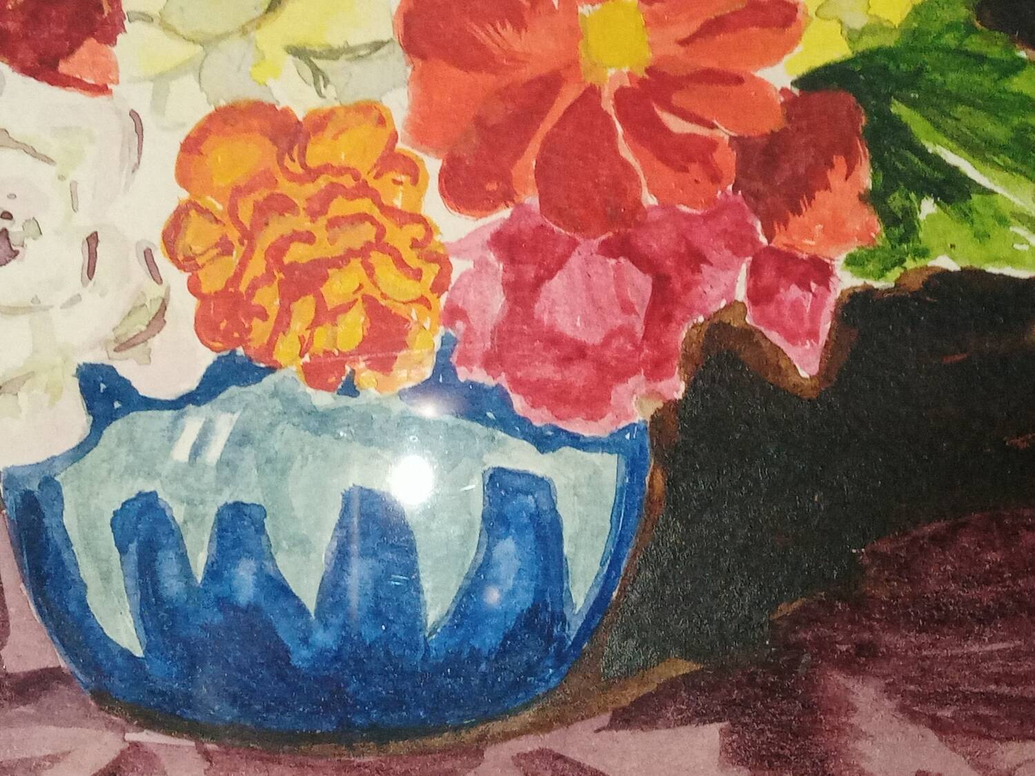 Signed floral painting