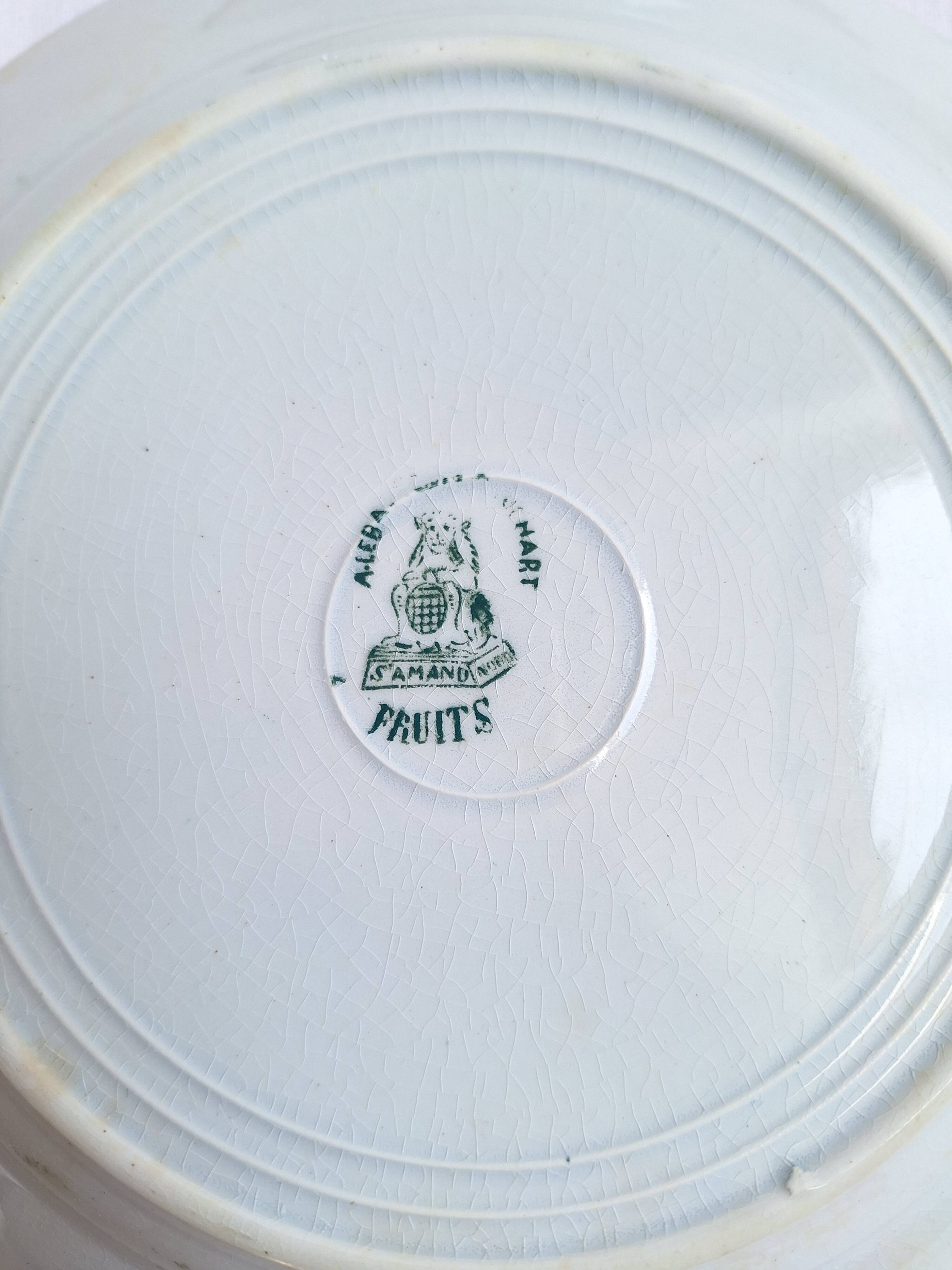 Assiettes creuses vertes St Amand, Céranord