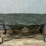Table with a beautiful marble with green sea throat