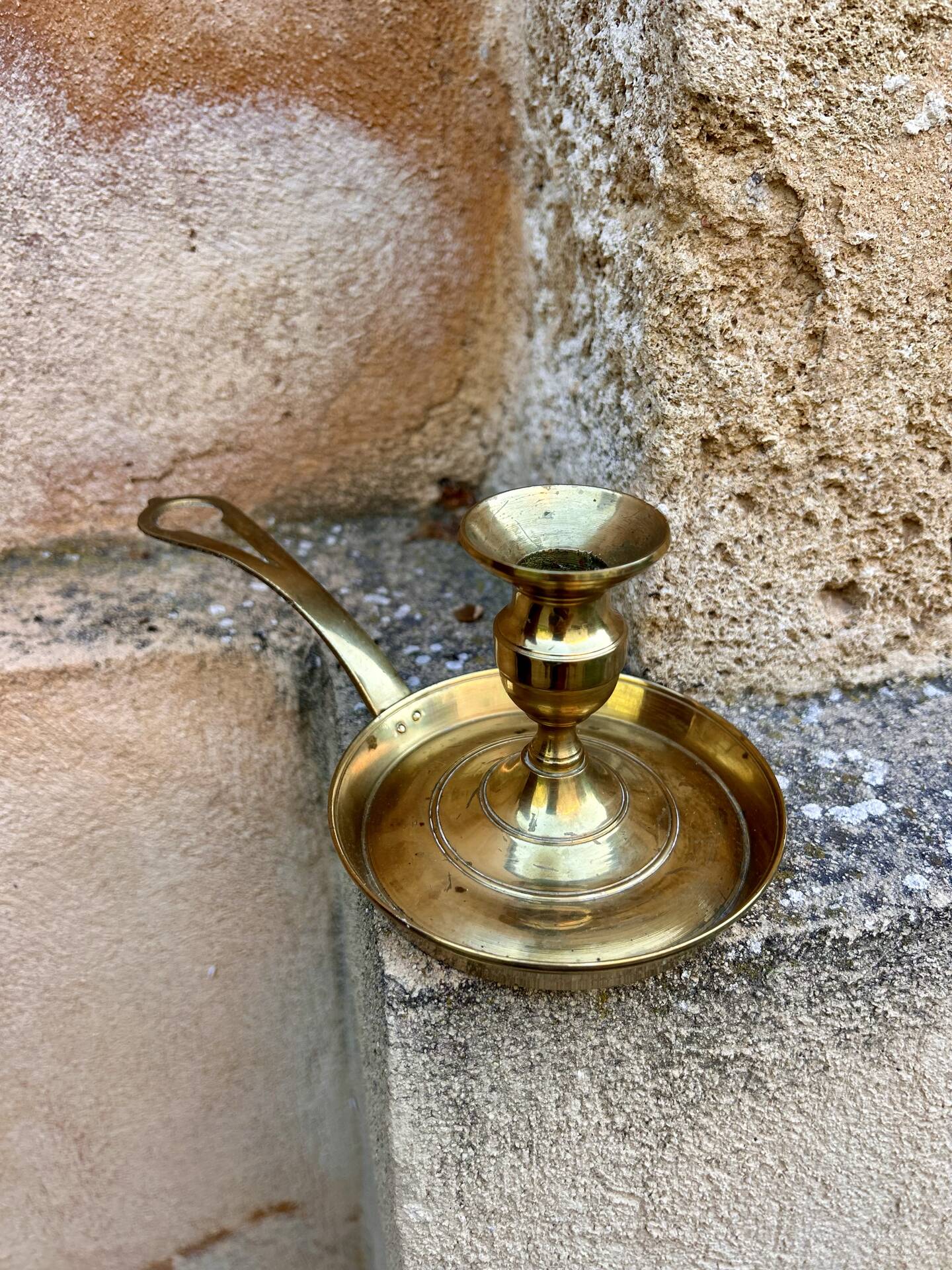 Brass hand candlestick