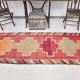 3x10 Orange & Red Turkish Vintage Runner Rug, 97x301Cm SK 22031