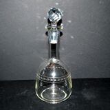 Antique carafe engraved with a laurel frieze, circa 1900