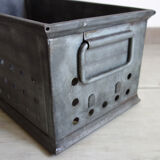Old industrial box perfoated metal
