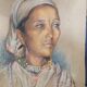 Painting on pencil paper signed Madeleine Chalureau Perrin 1951