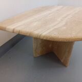 Table basse vintage en travertin des années 70