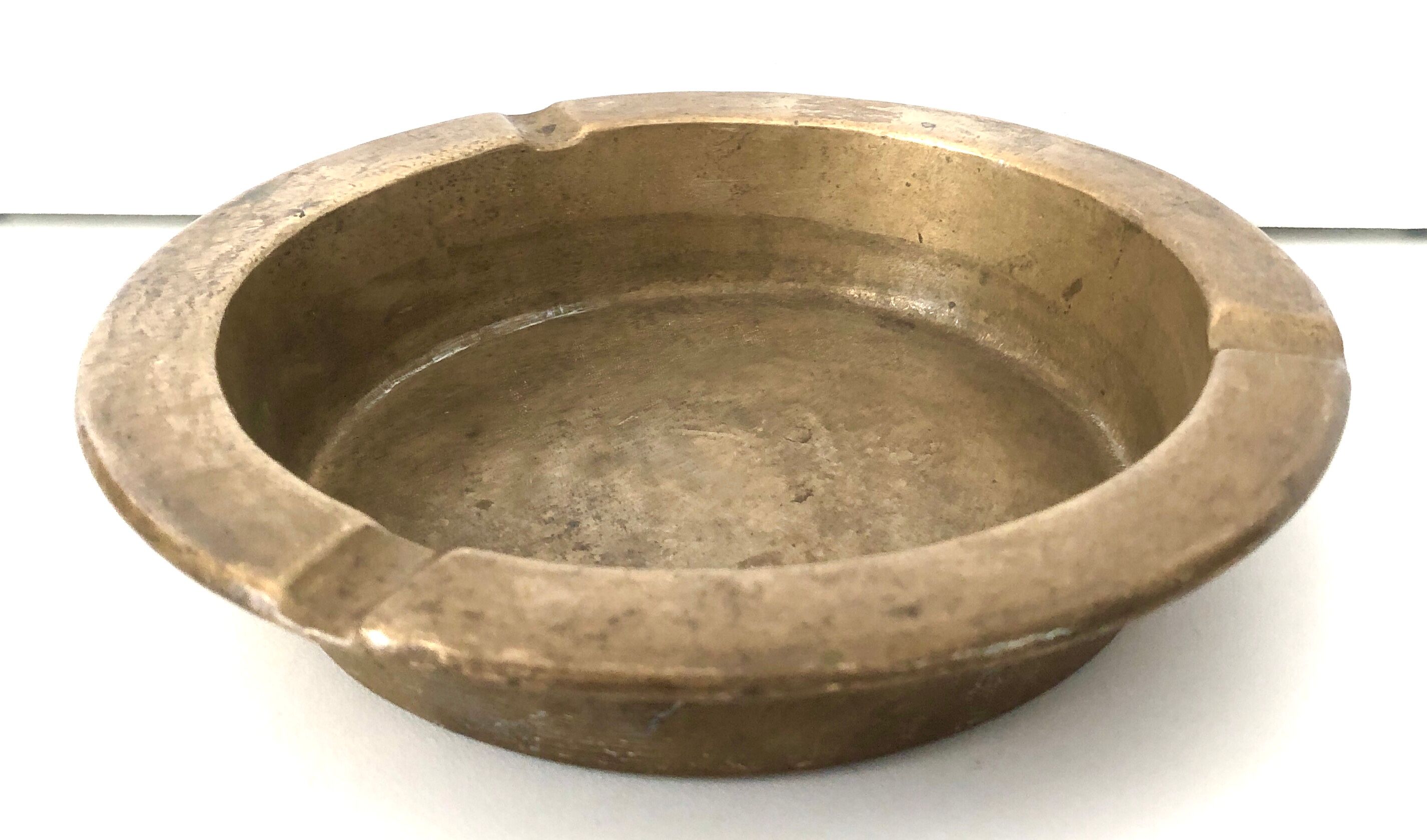 Ashtray old gilded brass