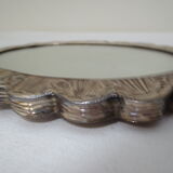 Silver oval boudoir mirror
