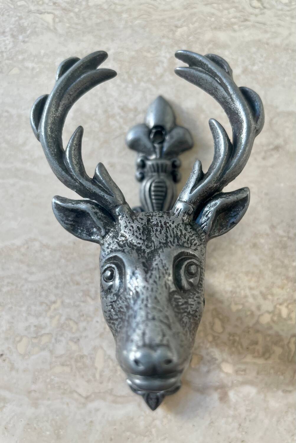 Pair of vintage deer head hooks