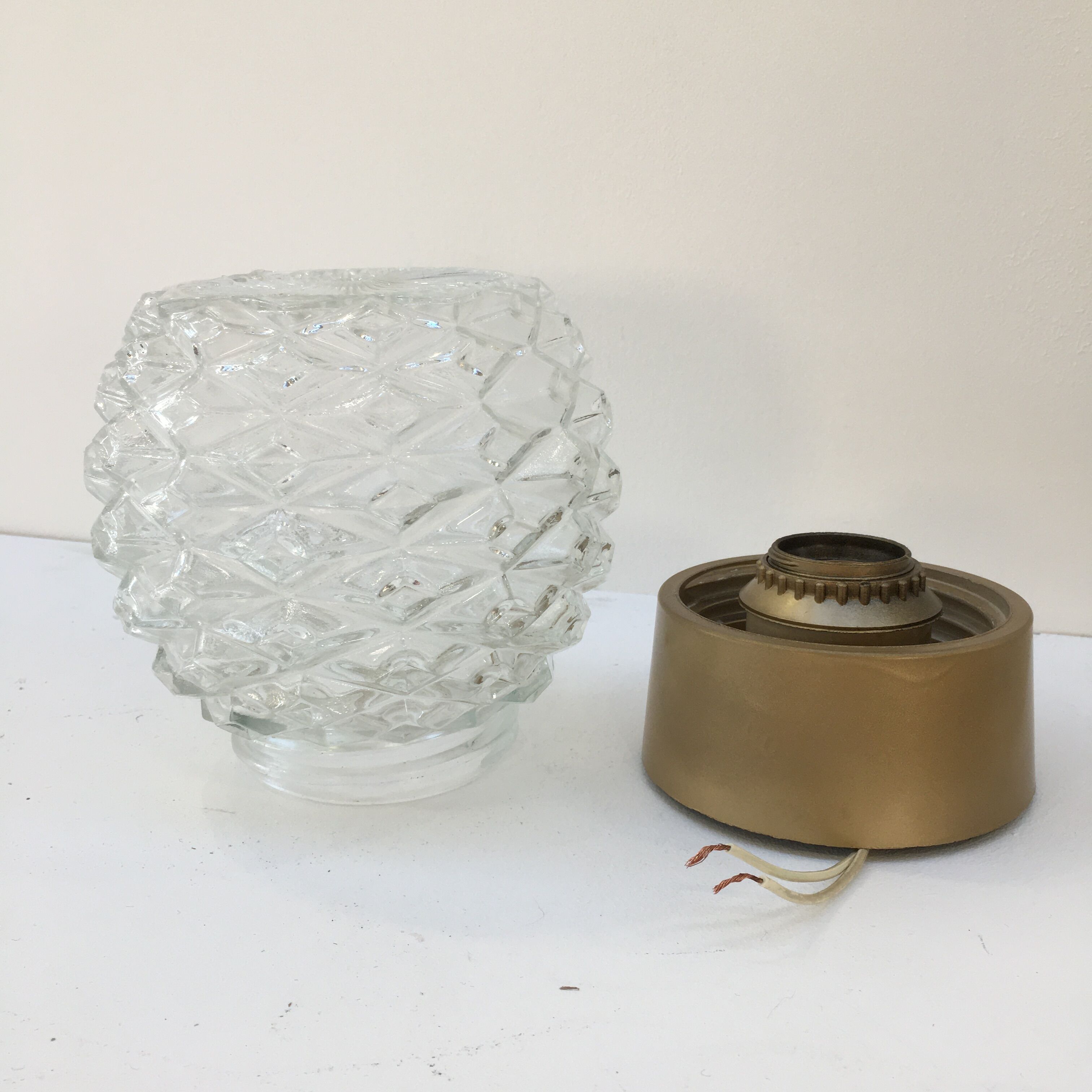 Molded glass wall lamp