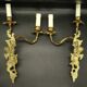 Pair of large Louis XV style wall lights - gilded bronze
