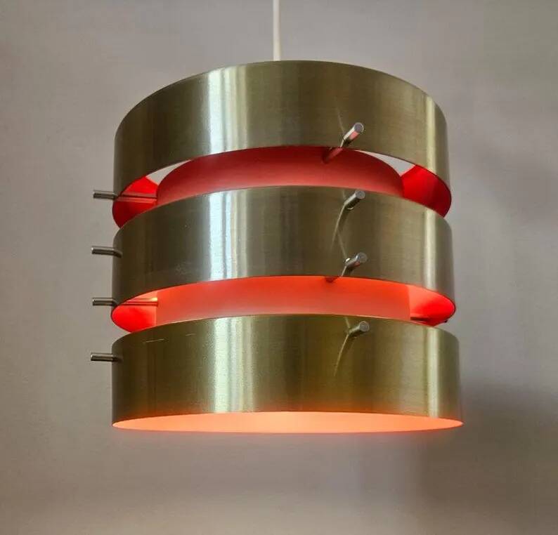 Rare Midcentury Pendant in style of Jo Hammerborg, Denmark, 1970s