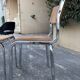 Pair of vintage velvet patterned chairs/steel from the 70s.