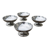 4 coupes à glace anciennes en inox
