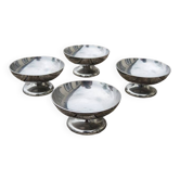 4 Antique Stainless Steel Ice Cream Cups