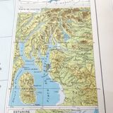 Vintage map of Great Britain and Ireland 43x43cm from 1950